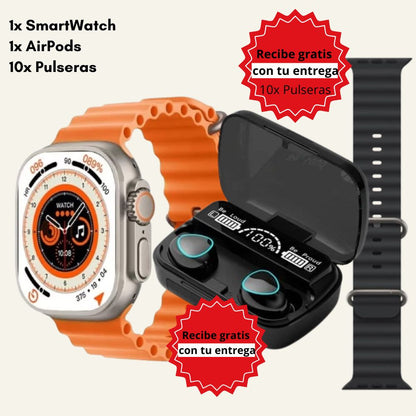 [2 REGALOS INCLUSOS] SmartWatch + AirPods (GRATIS) + 10 Pulseras (GRATIS)